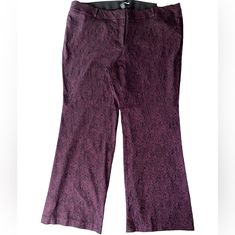Lane bryant Allie style paisley boot cut stretch trouser pants size 28R / 4X